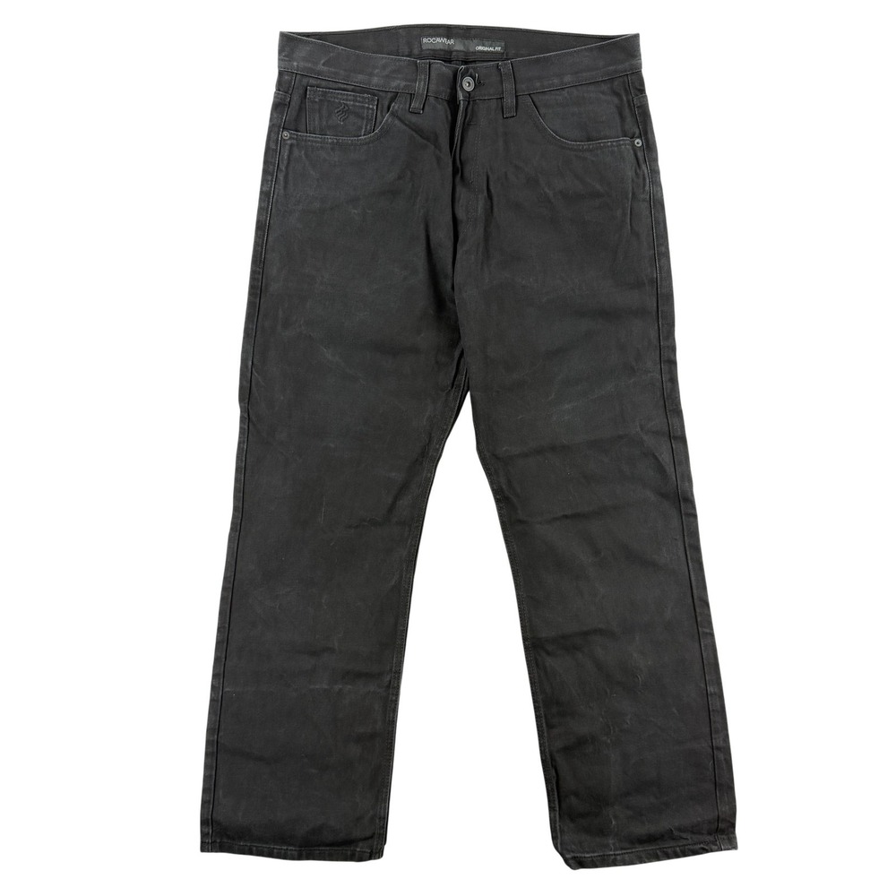 VTG Rocawear Jeans Mens 36x34 Black Straight Denim Pants Cotton Original Fit